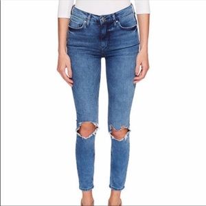 Free People Skinny Jeans with Destroyed Knees